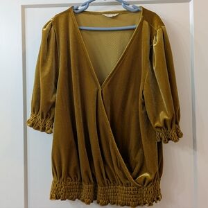 Golden Madewell Velvet Snap Top